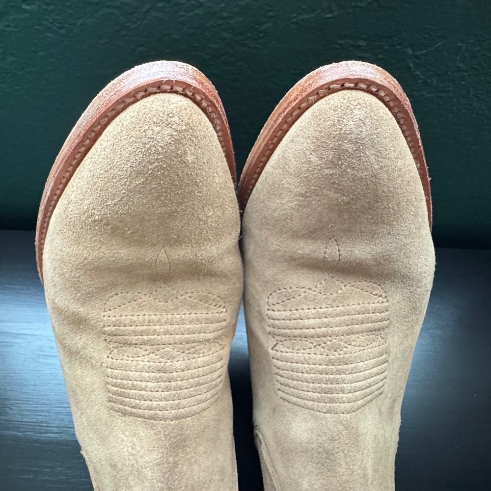TECOVAS Latte Suede "Taylor" Cowgirl Boots - 9.5B - XLNT - Picture 9 of 13